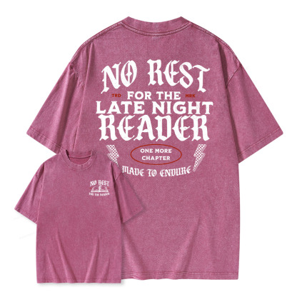 Pagewings No Rest For The Late Night Reader Unisex Washed T-shirt
