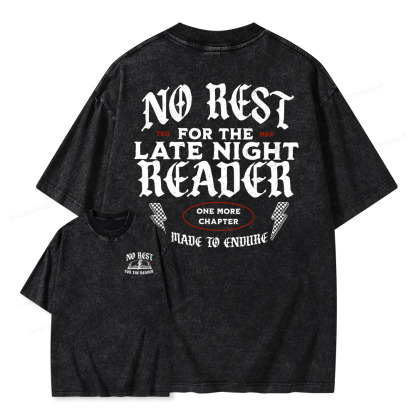 Pagewings No Rest For The Late Night Reader Unisex Washed T-shirt