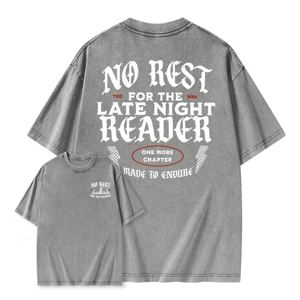 Pagewings No Rest For The Late Night Reader Unisex Washed T-shirt