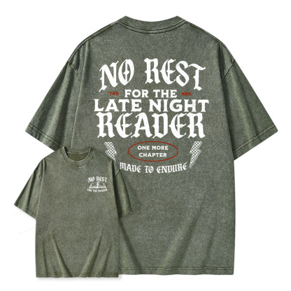 Pagewings No Rest For The Late Night Reader Unisex Washed T-shirt