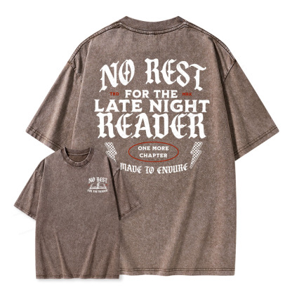 Pagewings No Rest For The Late Night Reader Unisex Washed T-shirt
