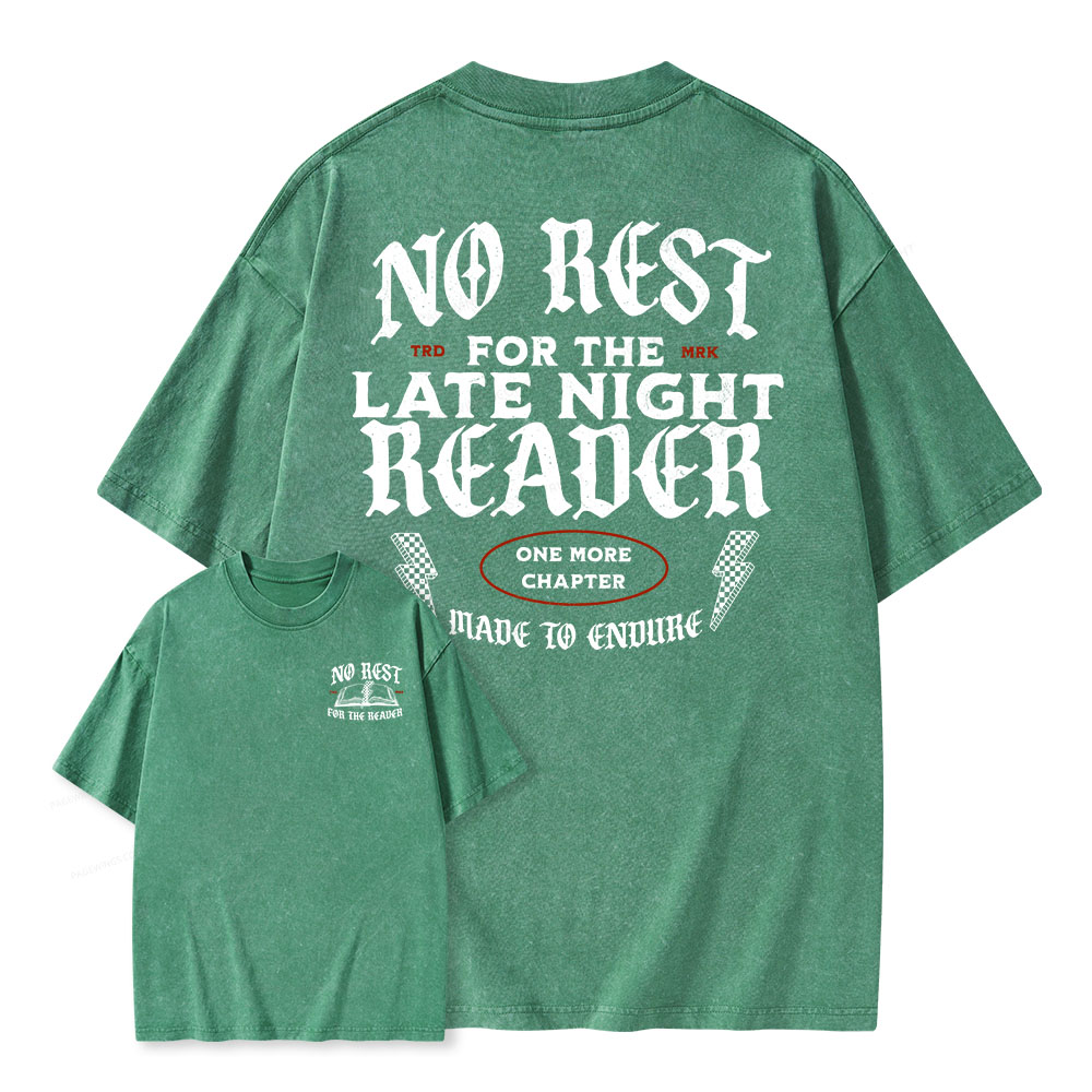 Pagewings No Rest For The Late Night Reader Unisex Washed T-shirt