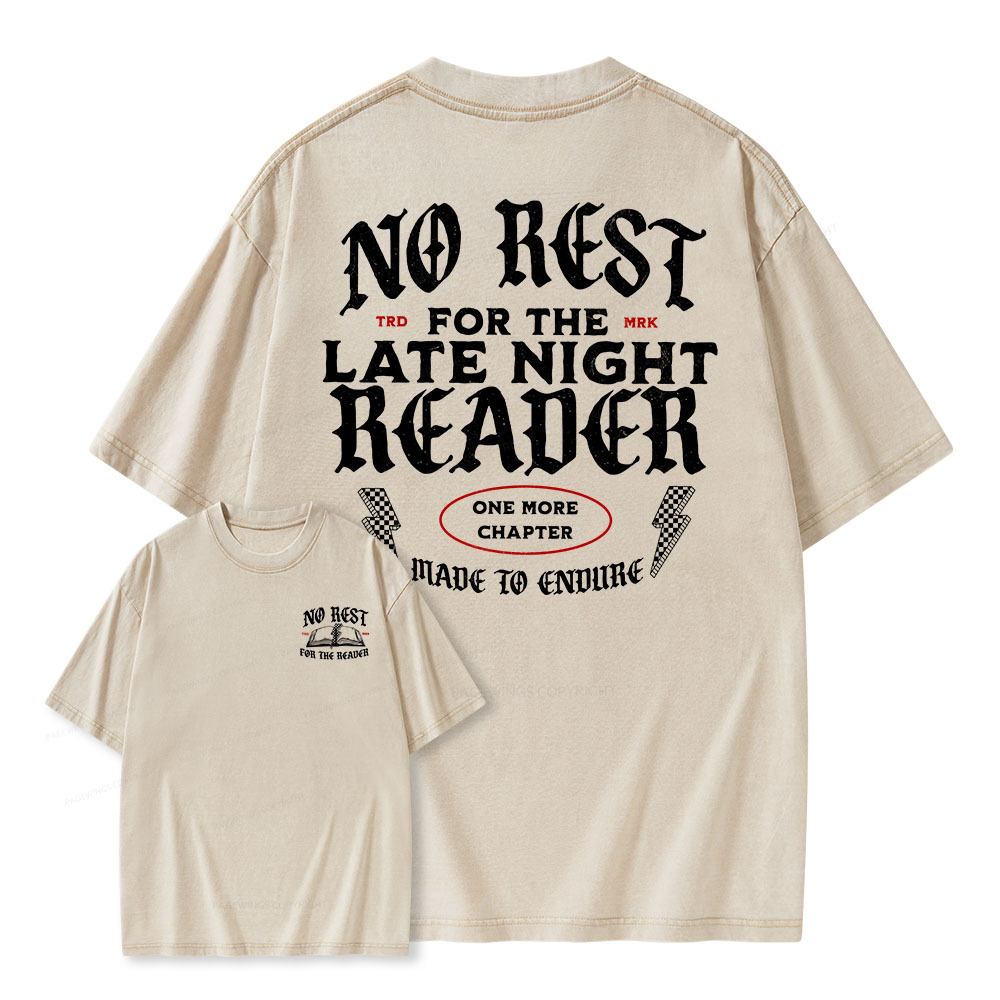 Pagewings No Rest For The Late Night Reader Unisex Washed T-shirt