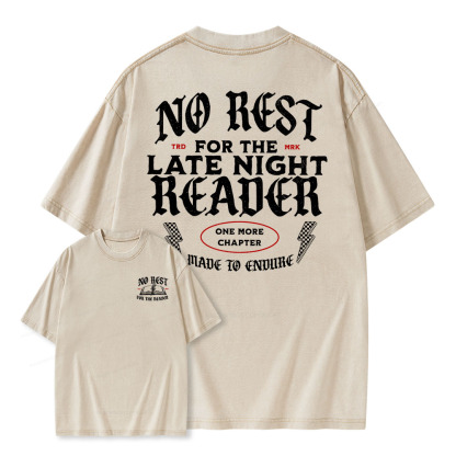 Pagewings No Rest For The Late Night Reader Unisex Washed T-shirt