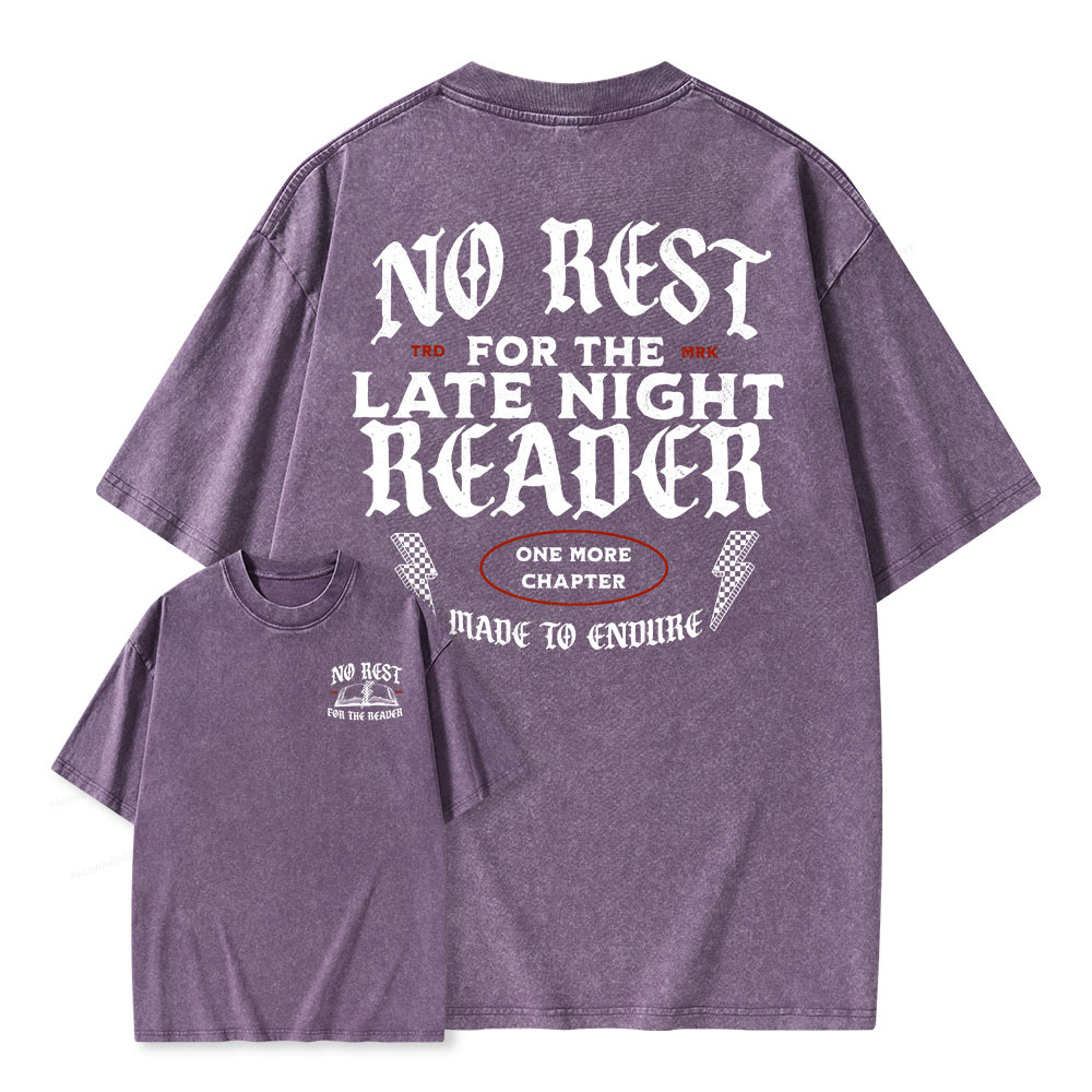 Pagewings No Rest For The Late Night Reader Unisex Washed T-shirt