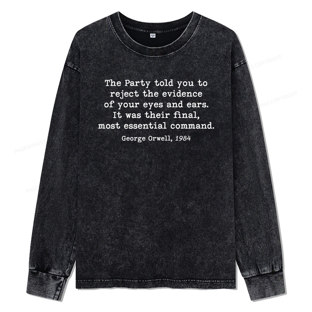 Pagewings It Was Their Final Most Essential Command  Unisex Washed Long Sleeve T-shirt