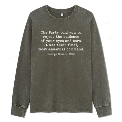 Pagewings It Was Their Final Most Essential Command  Unisex Washed Long Sleeve T-shirt