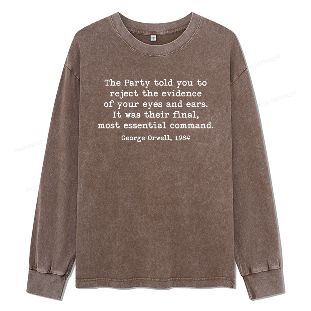 Pagewings It Was Their Final Most Essential Command  Unisex Washed Long Sleeve T-shirt