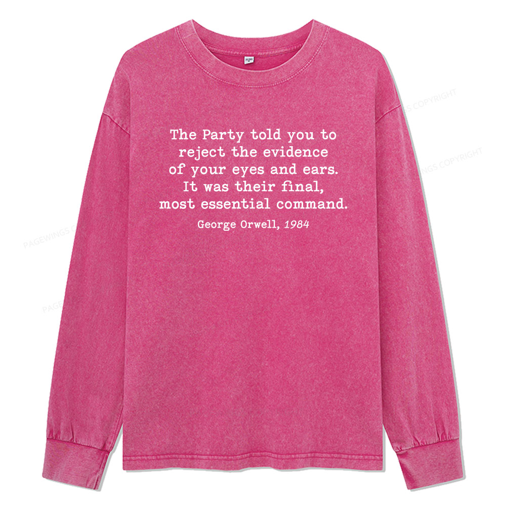 Pagewings It Was Their Final Most Essential Command  Unisex Washed Long Sleeve T-shirt