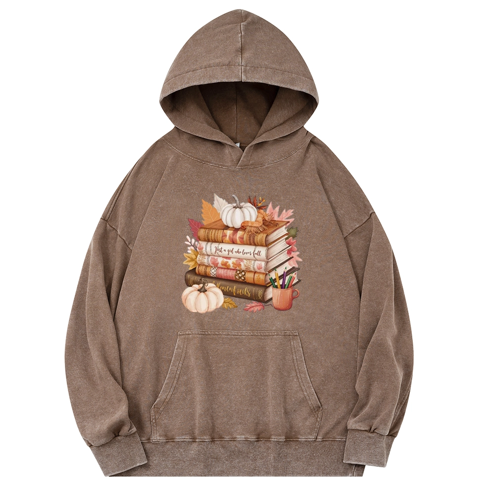 Pagewings Thanksgiving Fall Pumpkin Unisex Washed Hoodie