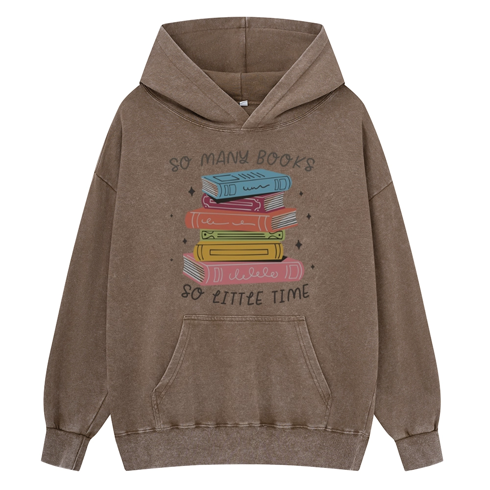 Pagewings So Many Books So Little Time Unisex Washed Hoodie