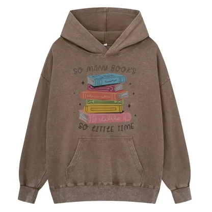 Pagewings So Many Books So Little Time Unisex Washed Hoodie