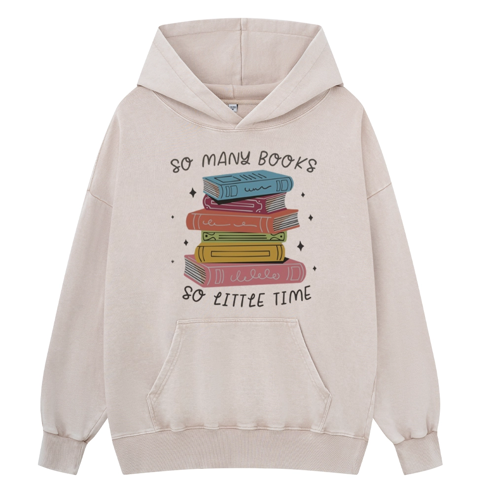 Pagewings So Many Books So Little Time Unisex Washed Hoodie