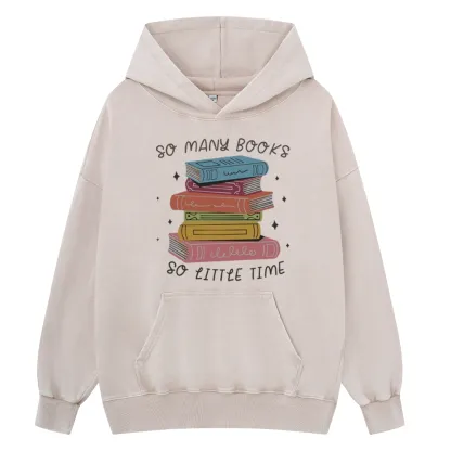 Pagewings So Many Books So Little Time Unisex Washed Hoodie