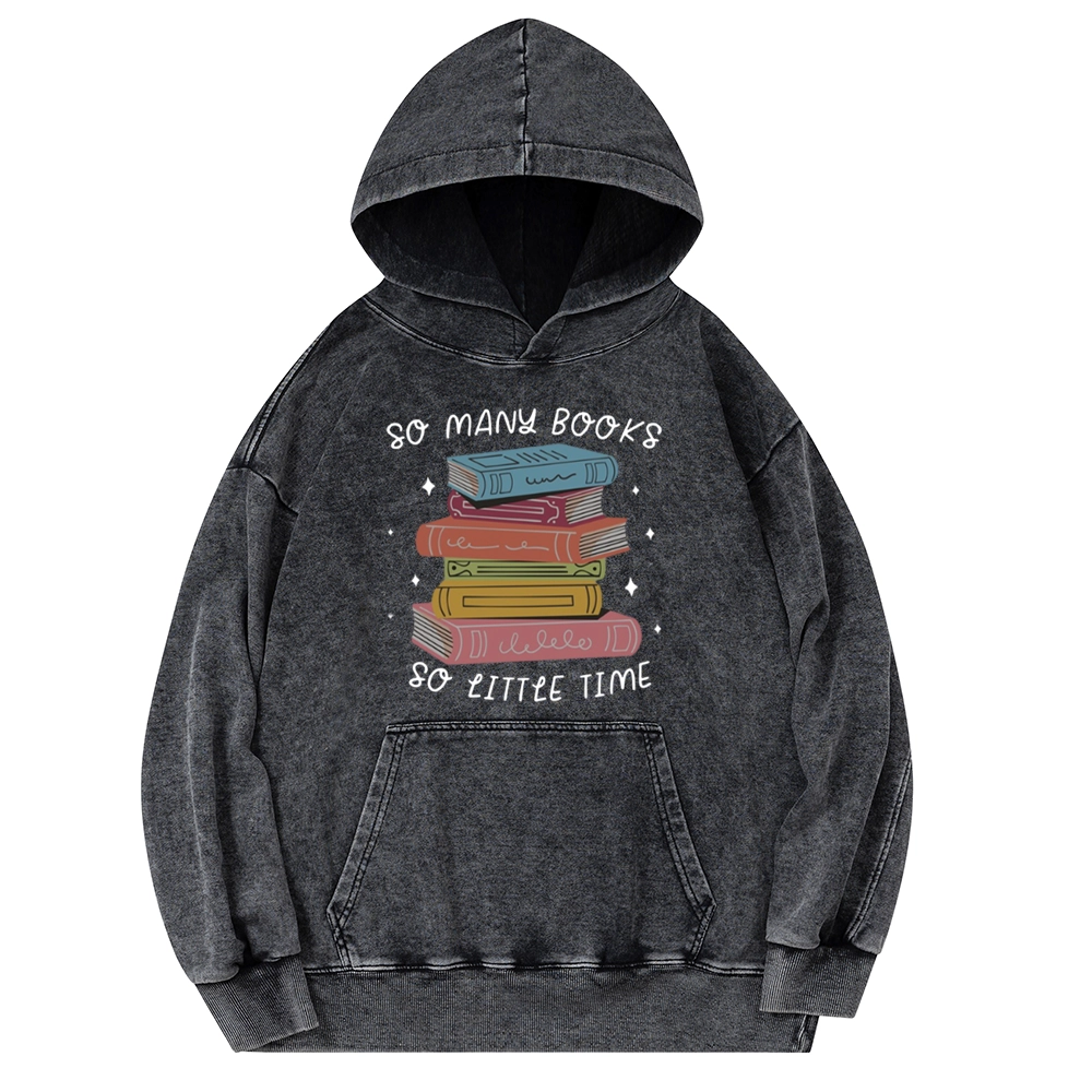 Pagewings So Many Books So Little Time Unisex Washed Hoodie