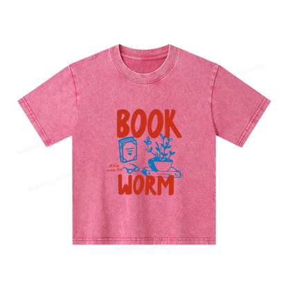Pagewings Bookworm Unisex Kids Washed T-shirt