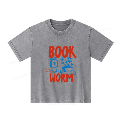 Pagewings Bookworm Unisex Kids Washed T-shirt