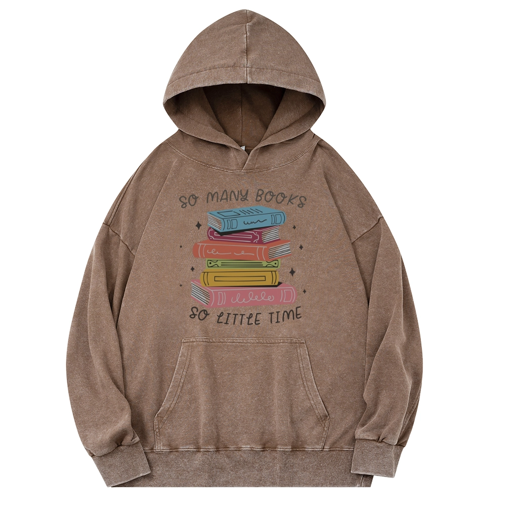 Pagewings So Many Books So Little Time Unisex Washed Hoodie