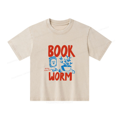 Pagewings Bookworm Unisex Kids Washed T-shirt
