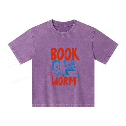Pagewings Bookworm Unisex Kids Washed T-shirt