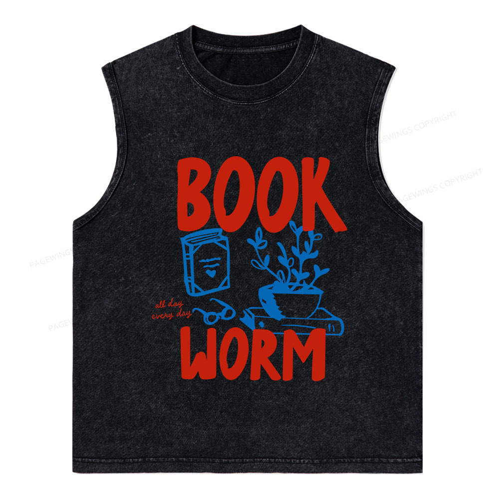 Pagewings Bookworm Unisex Washed Tank Top