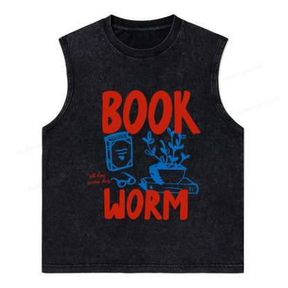 Pagewings Bookworm Unisex Washed Tank Top