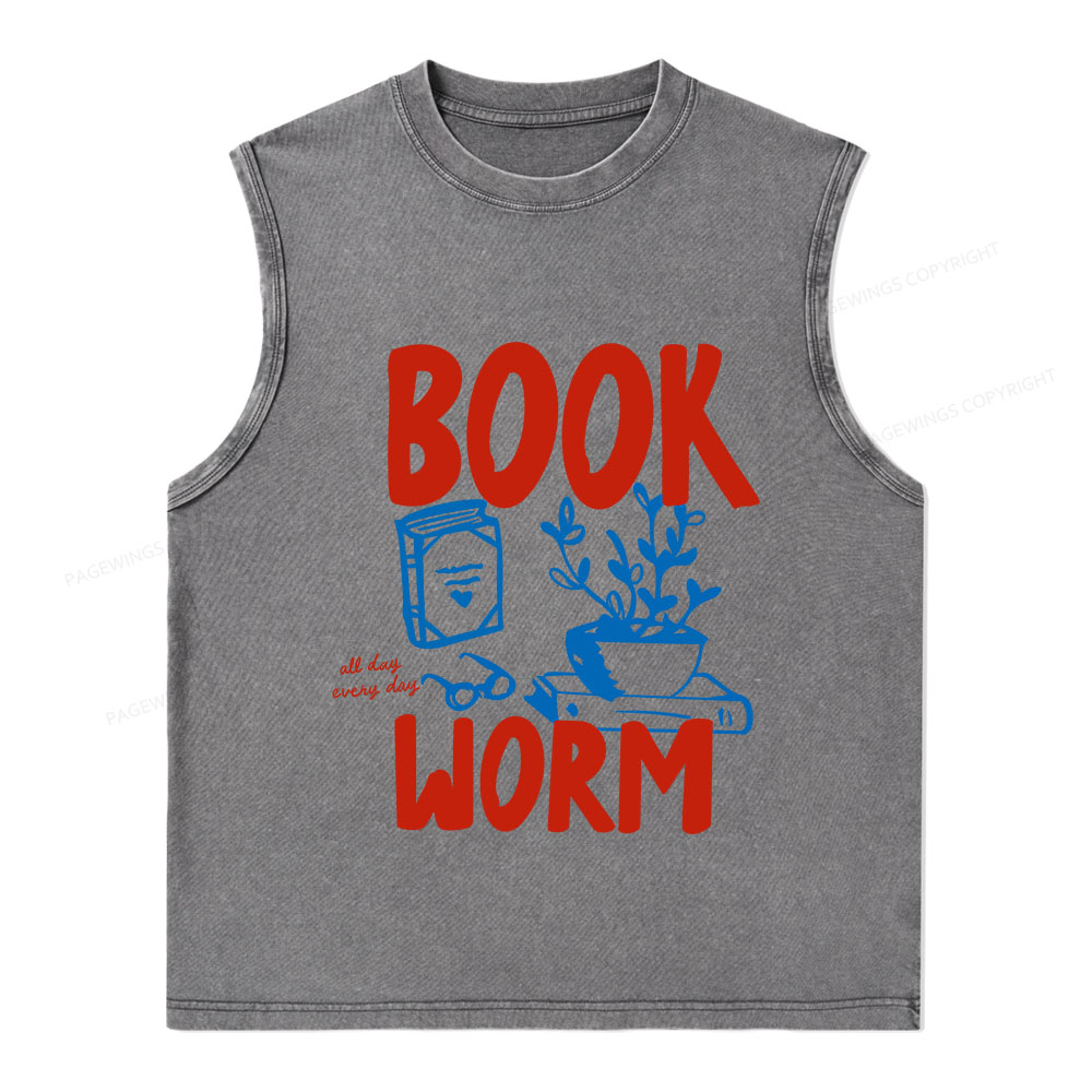 Pagewings Bookworm Unisex Washed Tank Top