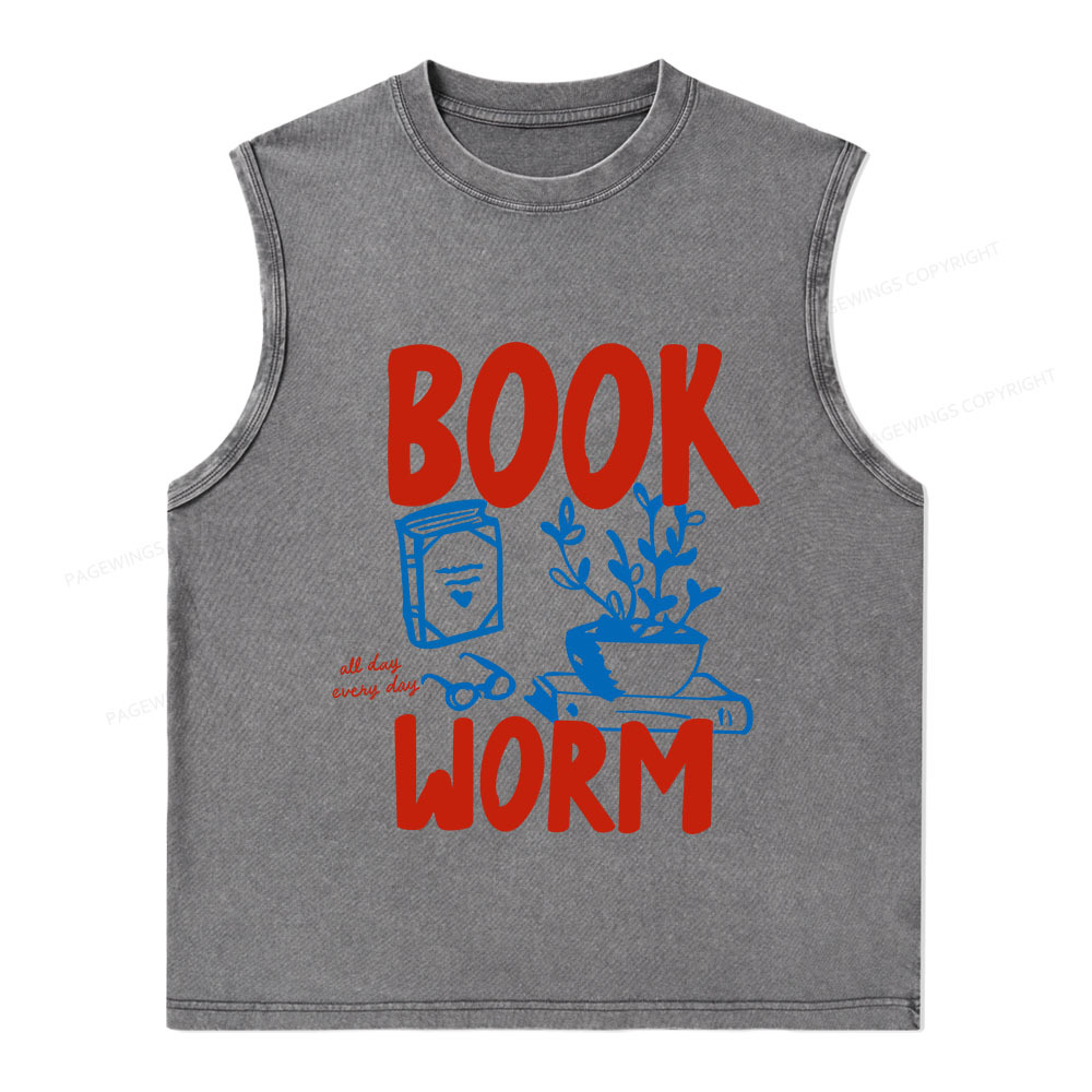 Pagewings Bookworm Unisex Washed Tank Top