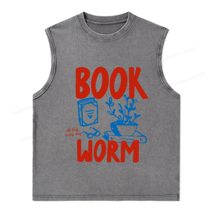 Pagewings Bookworm Unisex Washed Tank Top