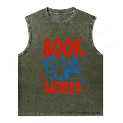 Pagewings Bookworm Unisex Washed Tank Top