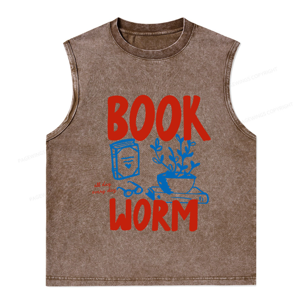 Pagewings Bookworm Unisex Washed Tank Top