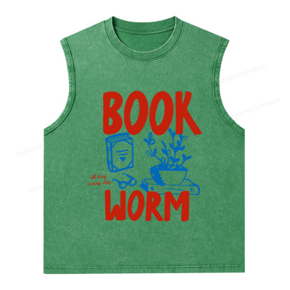 Pagewings Bookworm Unisex Washed Tank Top