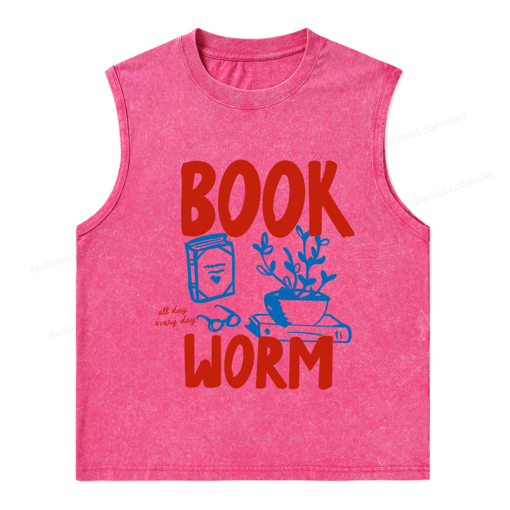 Pagewings Bookworm Unisex Washed Tank Top