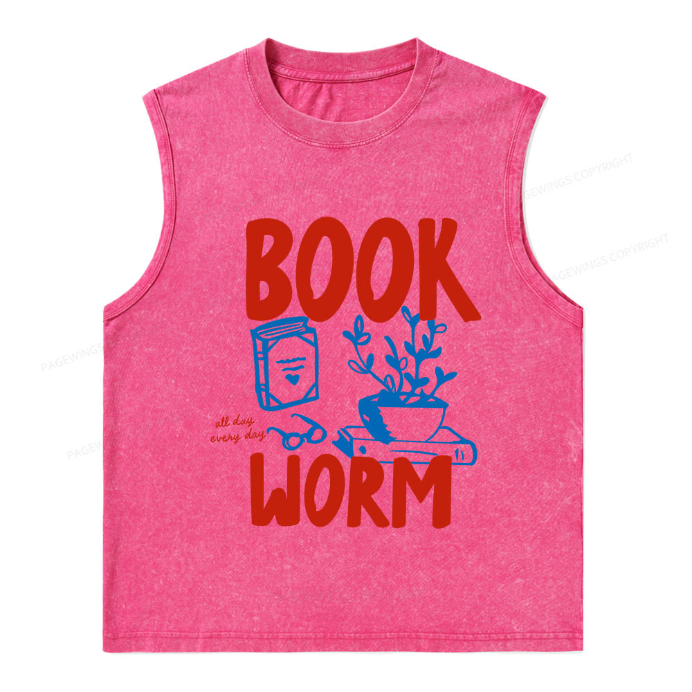 Pagewings Bookworm Unisex Washed Tank Top