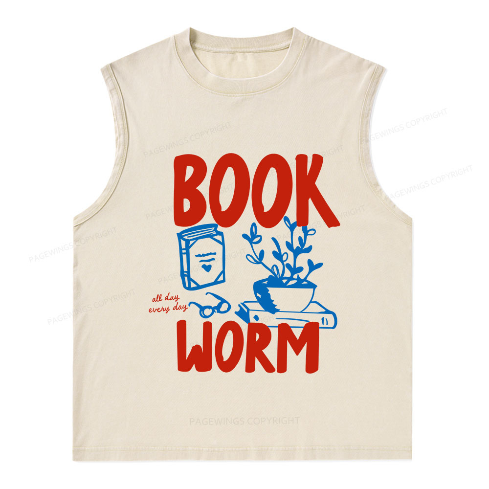 Pagewings Bookworm Unisex Washed Tank Top