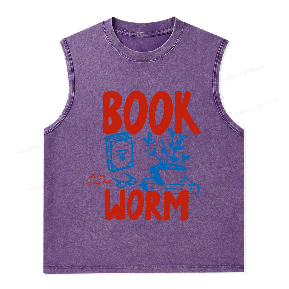Pagewings Bookworm Unisex Washed Tank Top
