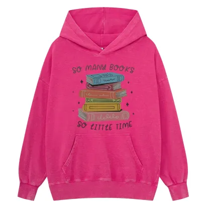 Pagewings So Many Books So Little Time Unisex Washed Hoodie