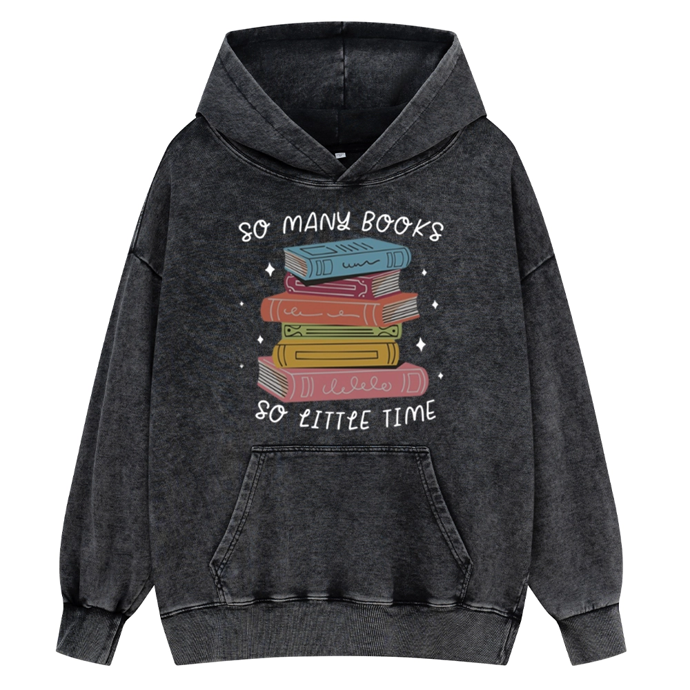 Pagewings So Many Books So Little Time Unisex Washed Hoodie