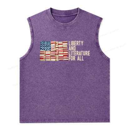 Pagewings Liberty And Literature For All Unisex Washed Tank Top
