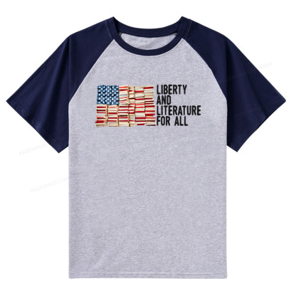 Pagewings Liberty And Literature For All Raglan T-shirt