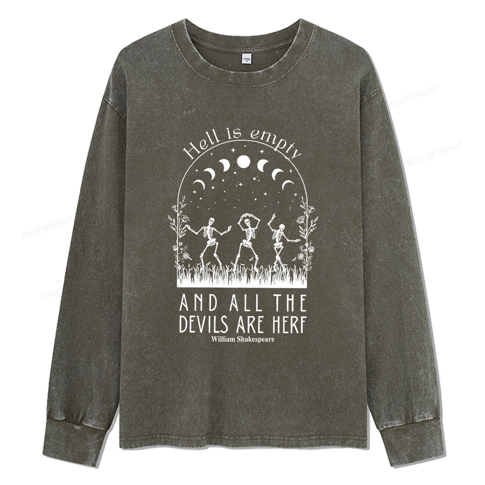 Pagewings Hell is Empty and all the Devils are Here Unisex Washed Long