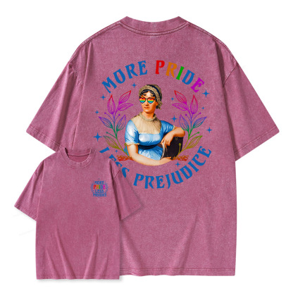 Pagewings More Pride Less Prejudice Equal Rights Unisex Washed T-shirt