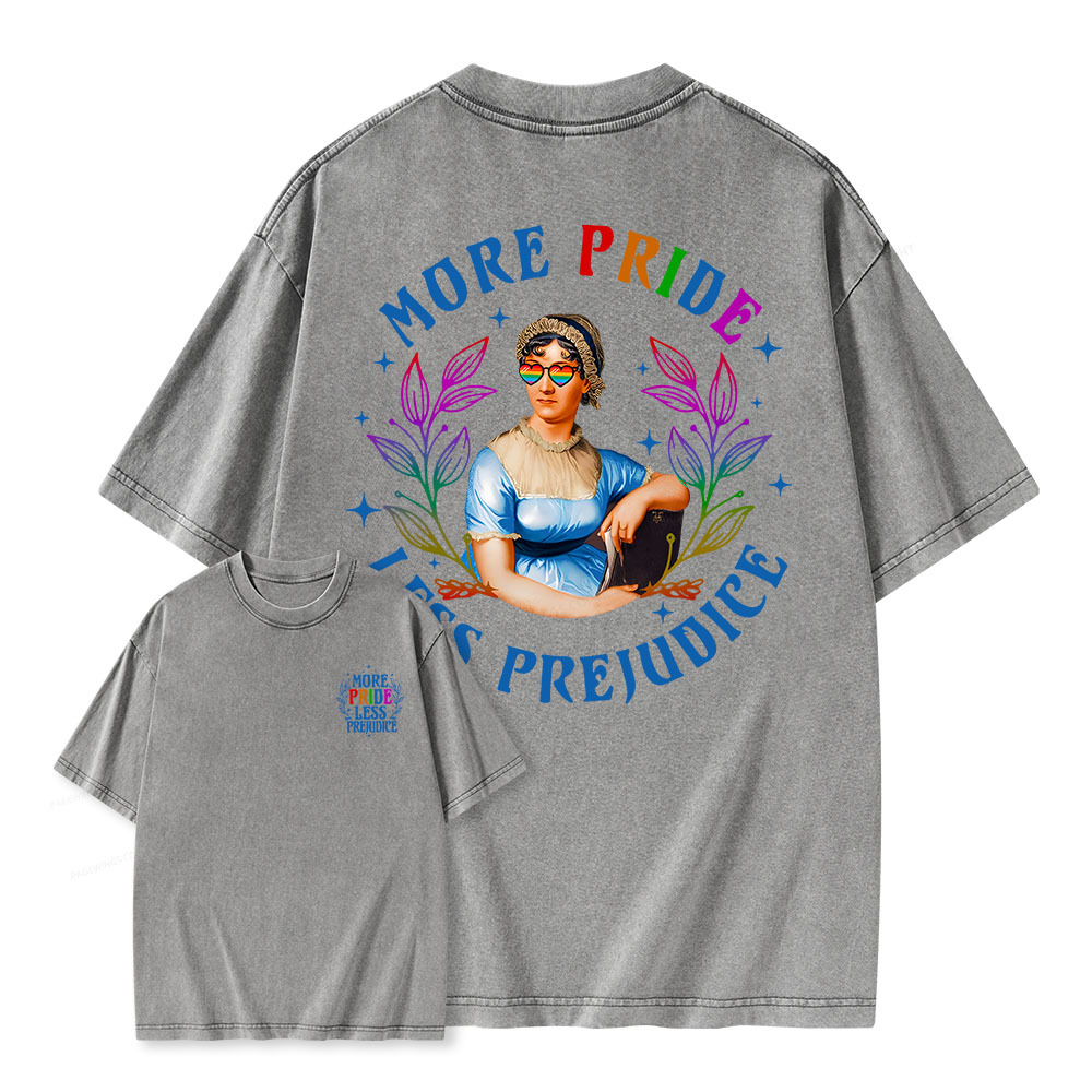 Pagewings More Pride Less Prejudice Equal Rights Unisex Washed T-shirt