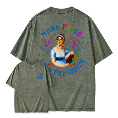 Pagewings More Pride Less Prejudice Equal Rights Unisex Washed T-shirt