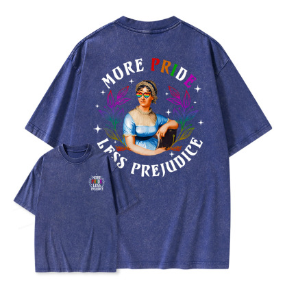 Pagewings More Pride Less Prejudice Equal Rights Unisex Washed T-shirt