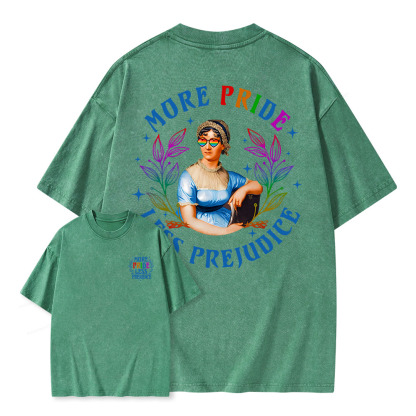 Pagewings More Pride Less Prejudice Equal Rights Unisex Washed T-shirt