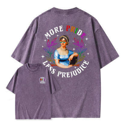 Pagewings More Pride Less Prejudice Equal Rights Unisex Washed T-shirt