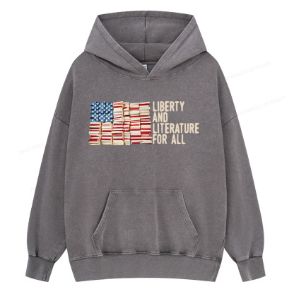 Pagewings Liberty And Literature For All Unisex Washed Hoodie