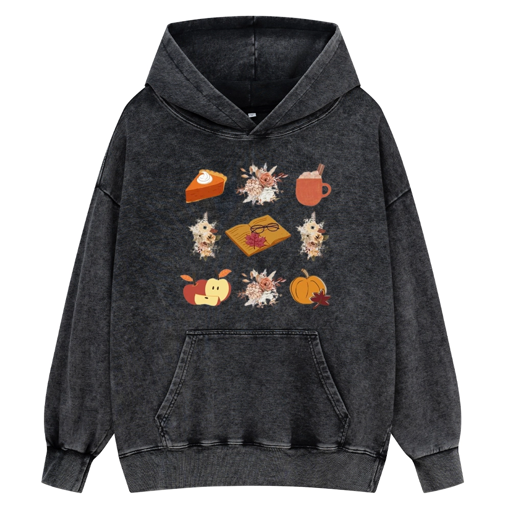 Pagewings Thanksgiving Book Unisex Washed Hoodie