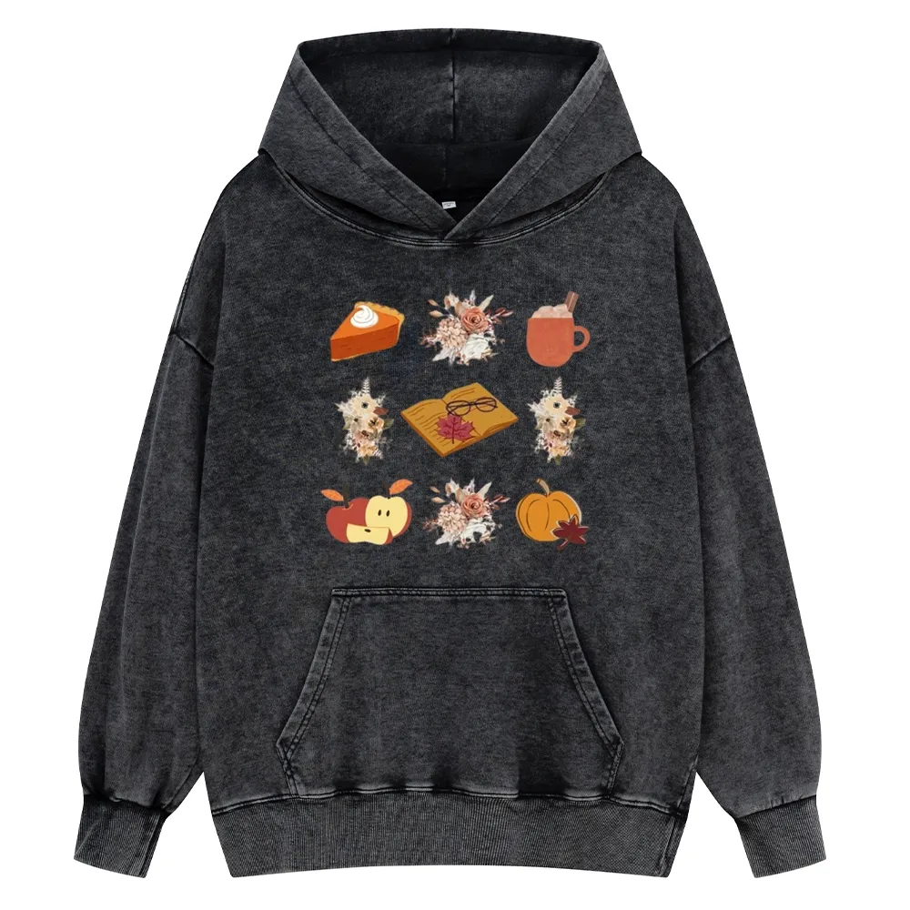 Pagewings Thanksgiving Book Unisex Washed Hoodie